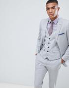 Burton Menswear Slim Fit Suit Jacket In Light Gray - Gray