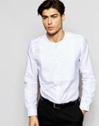 Hart Hollywood By Nick Hart Grandad Shirt With Bib In Slim Fit - White