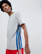 Asos Design Relaxed T-shirt With Contrast Mesh Side Panel In Gray - Gray
