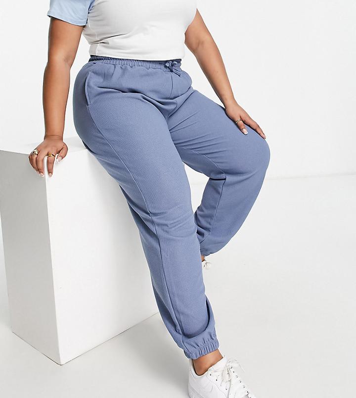 South Beach Plus Waffle Sweatpants In Blue