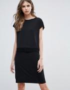 Minimum Double Layer Shift Dress - Black