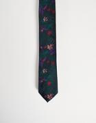 Twisted Tailor Tie In Black With Tropical Print Design-multi