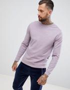 Asos Design Sweatshirt In Pink Overdyed Marl - Pink