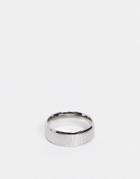 Icon Brand Hammered Stainless Steel Band Ring In Silver