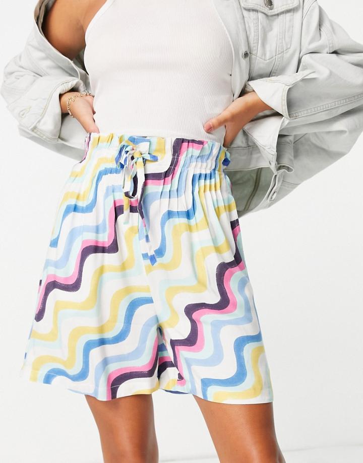 Native Youth Shorts In Multi Wave Print - Part Of A Set