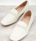 Raid Wide Fit Artie Loafers With Color Drenched Trim In White