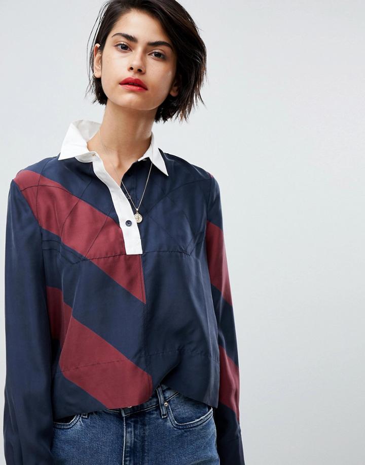 Tommy Hilfiger Icon Silk Rugby Shirt - Navy