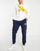 Jack & Jones Logo Slim Fit Sweatpants In Navy