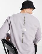 The North Face Vertical Nse Sweatshirt In Gray/green - Exclusive To Asos-black
