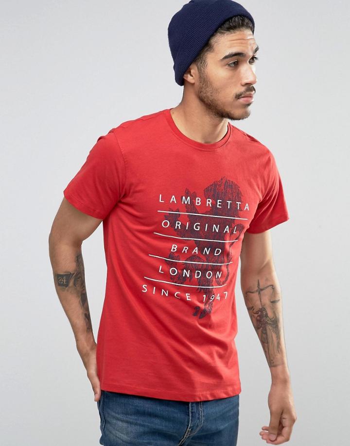 Lambretta Lion T-shirt - Red