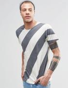 Cheap Monday Standard Stripe T-shirt Diagonal - Eggshell Stripe
