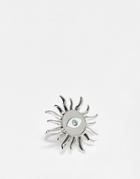 Reclaimed Vintage Inspired Unisex Statement Sun Eye Ring In Silver