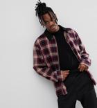 Reclaimed Vintage Inspired Check Coach Jacket With Contrast Collar - Red