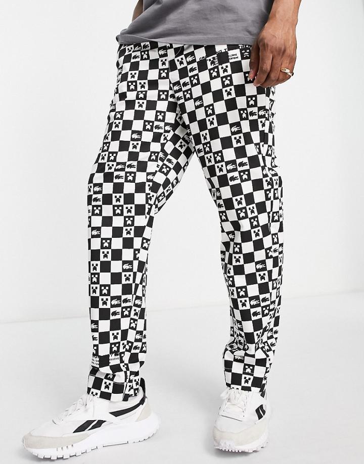 Lacoste X Minecraft Plaid Pants In Black