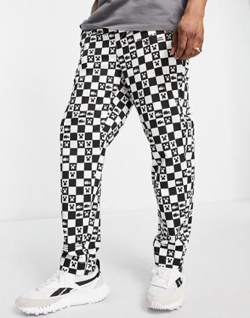 Lacoste X Minecraft Plaid Pants In Black