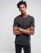 Troy Nep T-shirt Curved Hem Longline In Black - Black