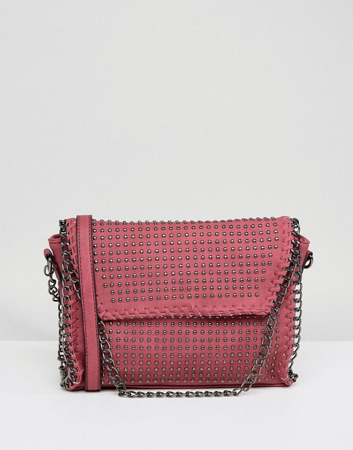 Yoki Chain Detail Crossbody Bag - Red