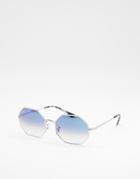 Ray-ban Unisex Octagonal Sunglasses In Silver 0rb1972