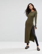 Noisy May Molde Wool Blend Knit Top - Green