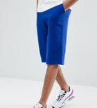 Asos Design Tall Jersey Oversized Shorts In Bright Blue - Blue