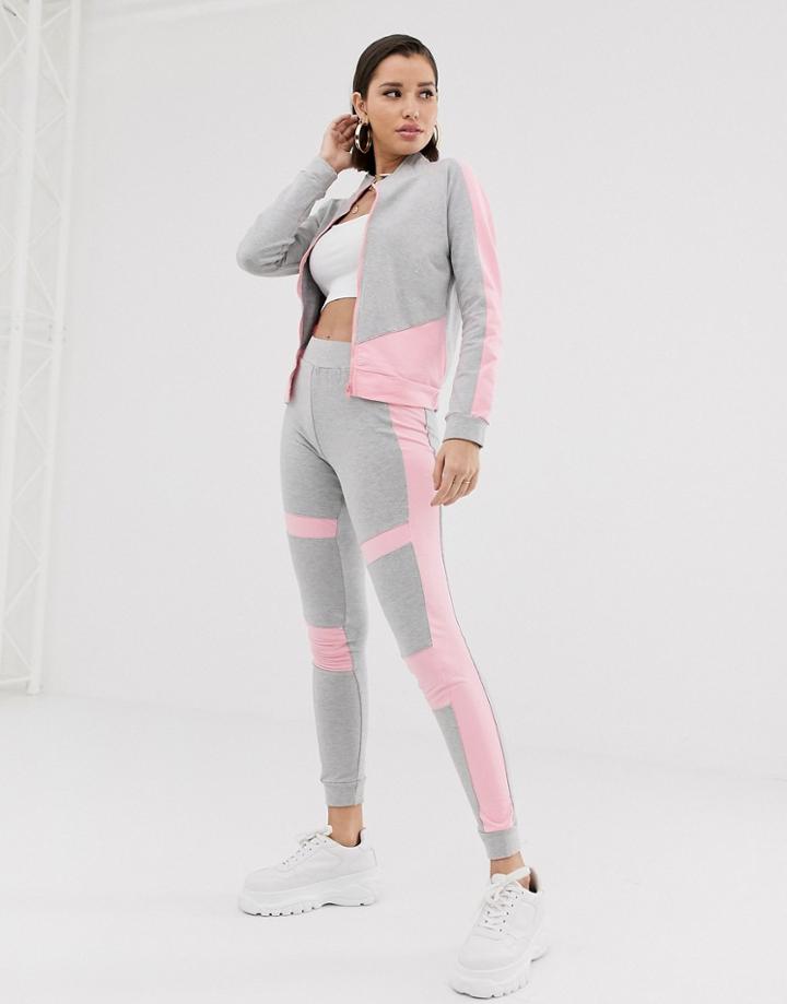 Parisian Color Block Leggings Loungesuit Two-piece - Multi