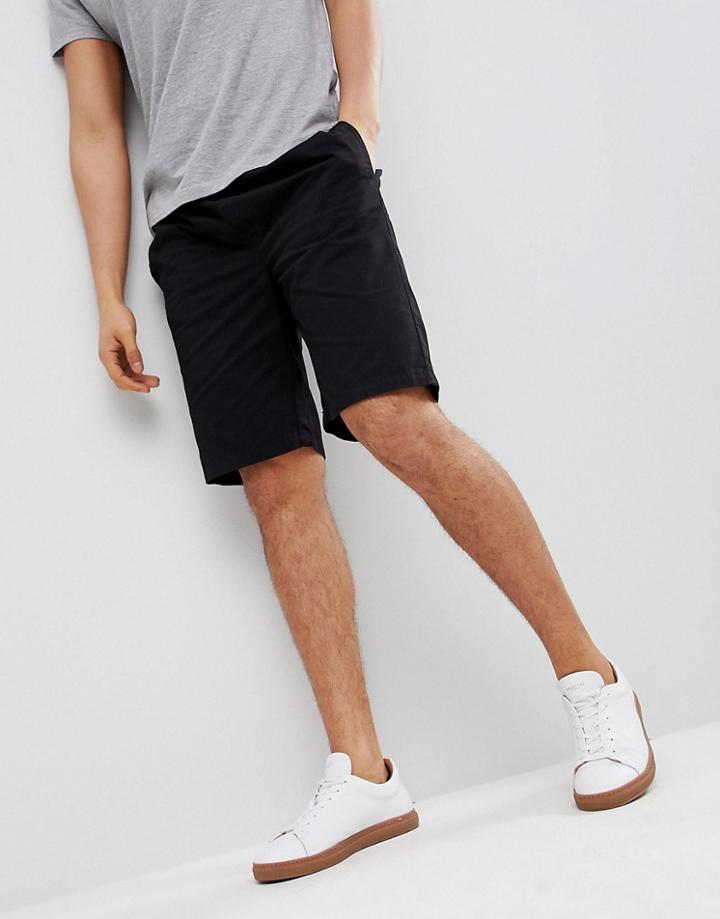 Bellfield Relaxed Skater Shorts In Black - Black