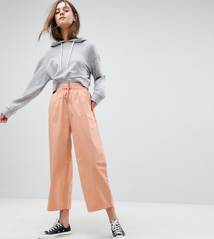 Asos Design Soft Wide Leg Pants In Dusty Pink