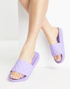 Asos Design Flare Quilted Slides In Lilac-purple