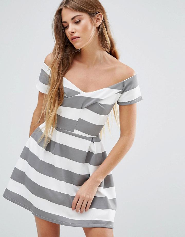 Wal G Stripe Skater Dress - Multi