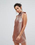 C/meo Collective Sequin Mini Dress - Copper