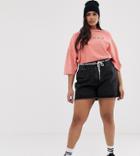 Collusion Plus Mom Shorts In Washed Black - Black
