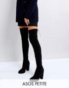 Asos Kingship Petite Heeled Over The Knee Boots - Black