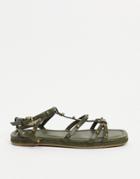 Asos Design Jools Studded Rope Espadrilles In Green
