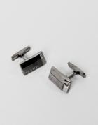 Ted Baker Bassse Crystal Cufflinks In Gunmetal - Silver