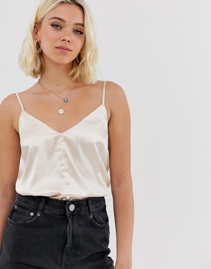 Miss Selfridge Button Through Cami In Ivory - Cream