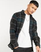 Pull & Bear Checked Shirt In Blue-blues