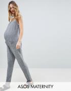 Asos Design Maternity Lounge Super Soft Touch Jumpsuit - Gray