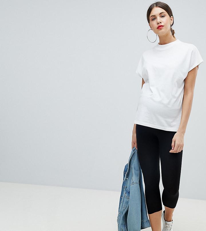 Asos Design Maternity Over The Knee Leggings - Black