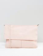 Asos Unlined Soft Leather Cross Body Bag With Detachable Strap - Pink