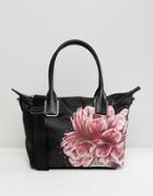 Ted Baker Small Tote Bag In Tranquility Floral - Black