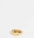 Asos Design Curve 14k Gold Plated Ring In Celestial Bubble Design
