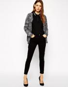 Asos High Waisted Cropped Stretch Skinny Pants - Black