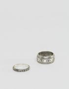 Asos Ring Pack With Eye Pattern - Silver