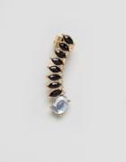 Nylon Gem Detail Ear Cuff - Black