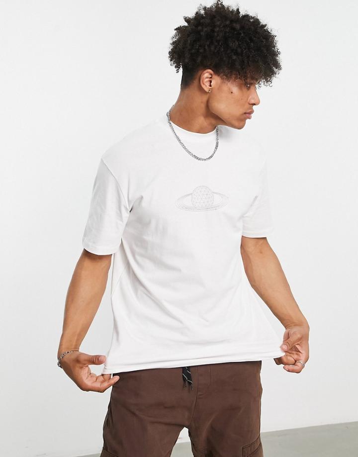 Criminal Damage Phase Earth Back Print T-shirt In White