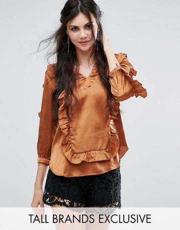 White Cove Tall Ruffle Detail Blouse - Orange