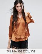 White Cove Tall Ruffle Detail Blouse - Orange