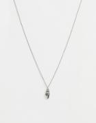 Asos Design Necklace With Claw In Burnished Silver Tone - Silver