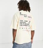 Collusion Unisex Natural Dyed T-shirt With Text Print In Yellow