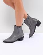 Missguided Cut Out Heel Western Boot - Gray